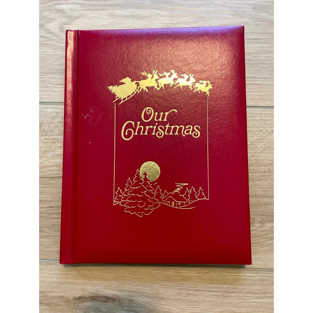 Vintage‎ Our Christmas Memory Book Hans Wilhelm Shaklee Red Gold Foil Keepsake